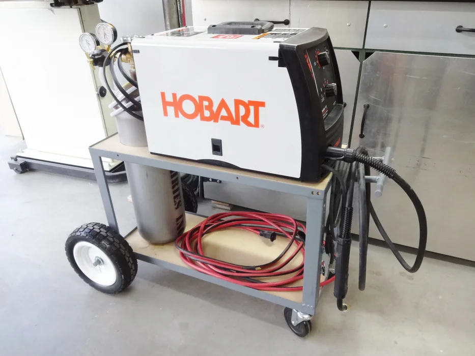 Simple welding cart with Hobart welder